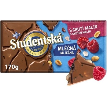 ORION ŠTUDENTSKÁ PEČAŤ mliečna malína 170 g