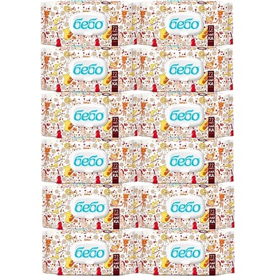 Bebo Влажни кърпички с капак Бебо - С екстракт от лайка, 12 х 72 броя (12x634)