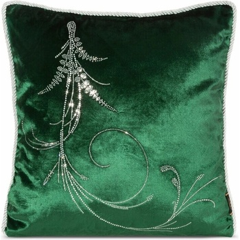 Takoy ROYAL 10 zo zamatu zdobená vzorom z kryštálikov a striebornou šnúrkou na okrajoch-HF-463217 45 x 45 cm