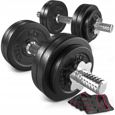 Hop-Sport Železné nastavitelné činky 2 x 15 kg