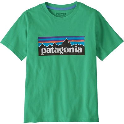 Patagonia Детска тениска Patagonia Kid's P-6 Logo T-shirt - Aqua Stone (704-3909-1114)