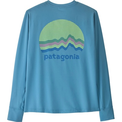 Patagonia Детска спортна тениска Patagonia Kid's L/S Cap SW T-Shirt Sport shirt - Ridge Rise Moonlight: Shore Blue (704-4467-0613)