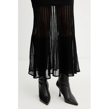 HUGO BOSS Рокля с вълна boss в черно среднодълга с кройка по тялото 50550771 (50550771)