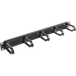 Lanberg Кабелен мениджмънт панел Lanberg AK-1203-B, 19" 1U четка с 5 пръстена черен - AK-1203-B (AK-1203-B)