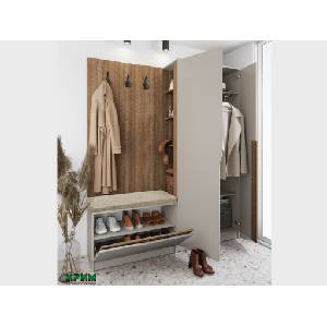 Bogdan Furniture I Портманто Mod 4088, Сатен/Песаро