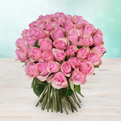 Rozvoz květin: Růžové (světle) čerstvé růže - 50cm - cena za 1ks - Říčany