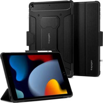 Spigen Rugged Armor Pro Case - хибриден удароустойчив кейс с поставка за iPad 9 (2021), iPad 8 (2020), iPad 7 (2019) (черен)