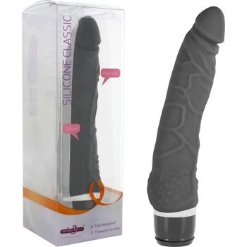 Пенис вибратор със 7 вибро режима, 21см. - Classic Slim Vibrator, Black (SEVCR01399)