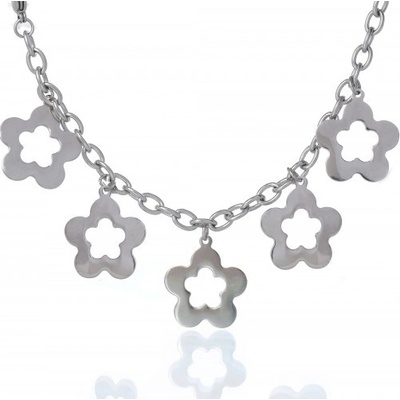 Prosperk náramek s květinami ocelový S5125