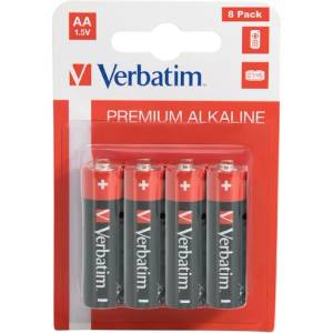 Verbatim ALKALINE BATTERY AA 8 PACK (HANGCARD) (49503) - TechnoGear