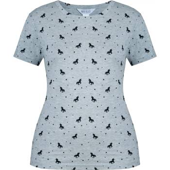 Miso Тениска Miso Printed Boyfriend T Shirt - Grey Printed T Shirt