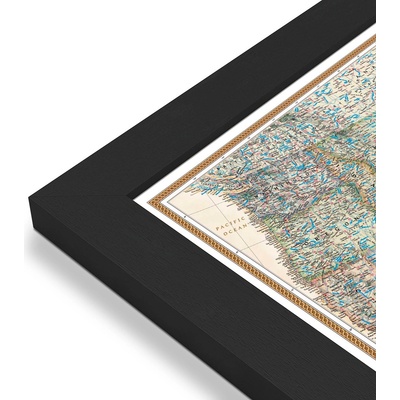 National Geographic USA - nástěnná mapa Executive 91 x 61 cm Varianta: mapa v dřevěném rámu, Provedení: Pegi černý