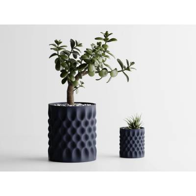 Кашпа Dent 2 Малка, 111x111xH126mm - Тъмносин Мат