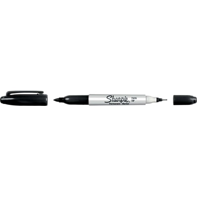 Sharpie Перманентен маркер Sharpie Twin Tip, двувърх, черен (27241-А-ЧЕРЕН)