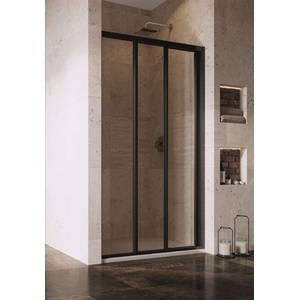 RAVAK Supernova - Душ врата от три части ASDP3-110, 107-111 cm, черен профил/прозрачно стъкло 00VD03R2Z1 (00VD03R2Z1)