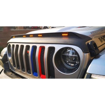 Chránič kapoty s LED diody, Kouřová, Jeep Wrangler JL, Jeep Gladiator JT