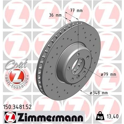 Brzdový kotúč ZIMMERMANN 150.3481.52 (150348152)