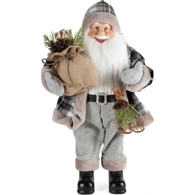 EUROFIRANY VIANOČNÁ FIGÚRKA SANTA 60 CM SIVÁ