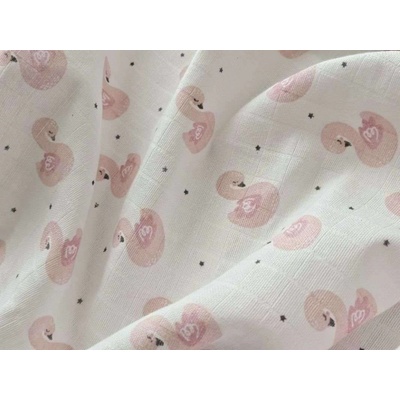 PREM Bavlnená tetra osuška Labuť ružová 90/100 cm