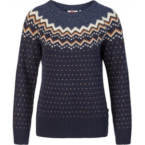 Fjällräven Дамски вълнен пуловер Fjällräven Women's Övik Knit Sweater Wool jumper - Dark Navy (105-0652-0615)