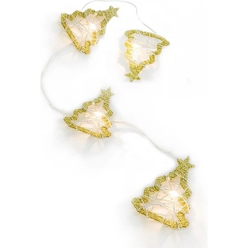 ACA Lighting LED vianočné girlanda vianočné stromčeky teplá biela 2x batéria AA 220 cm IP20