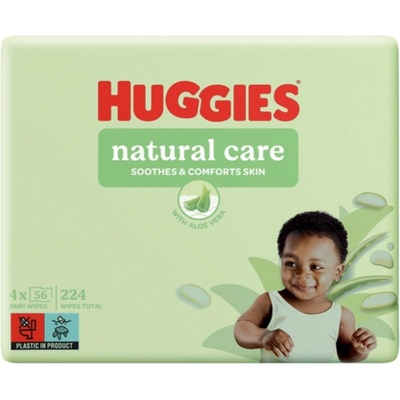 HUGGIES Vlhčené obrúsky Natural Care 4x56 ks