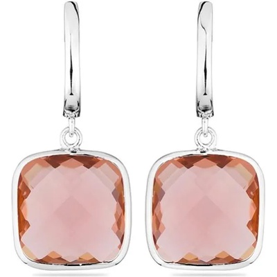 Swan Сребърни обици с кристал в цвят шампанско GL1690E Swan