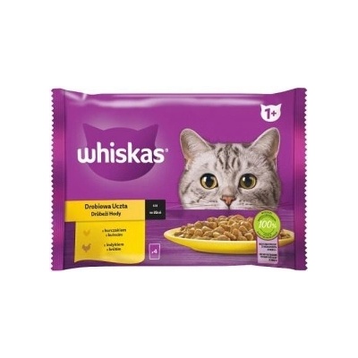 Whiskas kuřecí a krůtí ve šťávě 4 x 85 g