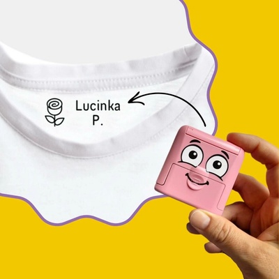 Mama Labels Textilní razítko se jménem a motivem, Růže