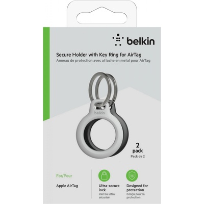 Belkin Secure obal s kľúčenkou AirTag 2ks čiernobiely MSC002btH35