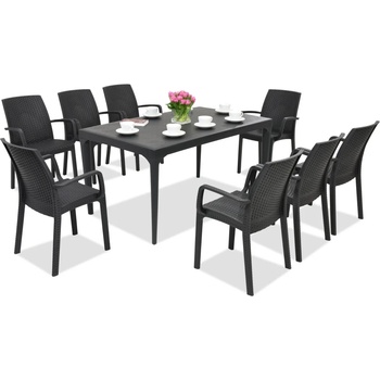 BICA Стилен комплект за хранене Oslo/Indiana 8 антрацит Bica (BC435ANT-8xBC9093ANT)