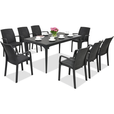 BICA Стилен комплект за хранене Oslo/Indiana 8 антрацит Bica (BC435ANT-8xBC9093ANT)