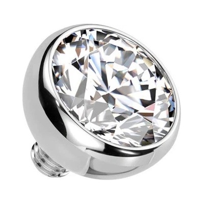 Šperky4U náhradní kulička s kamínkem titan závit čirá TIT1345-04C