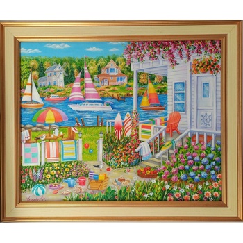 Image 1 of Наивистичен пейзаж " Къща на плажа"