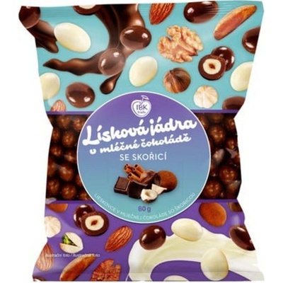 IBK Trade Lísková jádra v mléčné čokoládě se skořicí 80 g