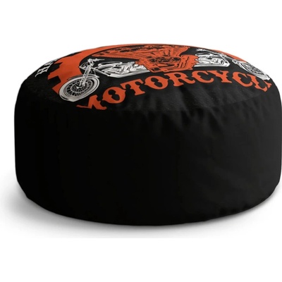 Sablio Taburet Circle Harley-Davidson motor Čierne pozadie: 38x48 cm