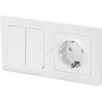 Aigostar - Двоен ключ № 6 + 6 и розетка SCHUKO 250V с бяла рамка (AI2925)