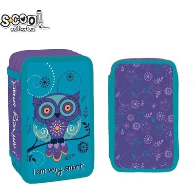 S-Cool Несесер с 3 ципа scool owl, празен