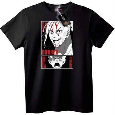 NOONEBRAND Тениска Дракен Аниме - 2XL, Black