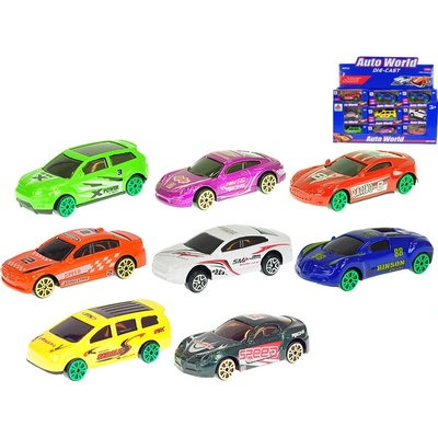 Mikro trading Auto závodní 7cm kov 1:64 volný chod 8druhů v krabičce 36ks v DBX