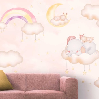 Image 1 of Decono Детски Фототапет Розови облачета