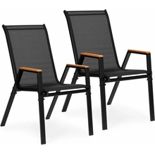 MultiGarden Záhradné stoličky SC-092W, 2ks, čierne