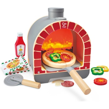Hape Дървен игрален комплект Hape - Пещ за пица, 23 части (H3236)