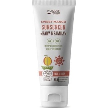 Wooden Spoon opalovací tělové mléko Mango Baby & Family SPF50 100 ml