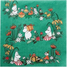 Moomin Ubrousky Misteli 20ks zelené 33x33cm