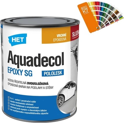 Het Aquadecol Epoxy SG - tónovaný 9 kg (7,5 kg Složky 1 + 2 x 750 g Složky 2), RAL 7016