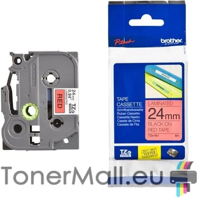 Brother Tape Black on Red Brother TZ-451