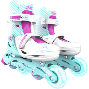 Yvolution Детски ролери 2 в 1 Yvolution - Neon Combo Skates, размер 30-33, синьо-зелено и розово (NT09T4)