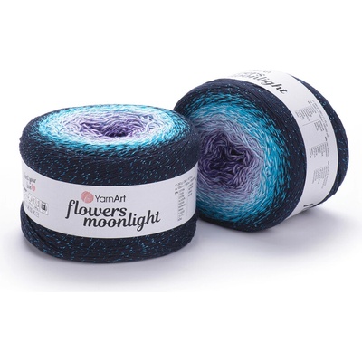 Yarn Art Příze Flowers Moonlight 3254 fialová, lila, tyrkys, tmavě modrá