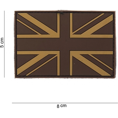 Gumová nášivka 101 Inc vlajka Velká Británie - desert